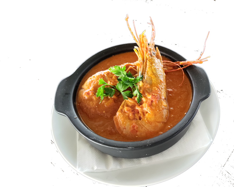 Saganaki shrimps in <br>tomato feta sauce